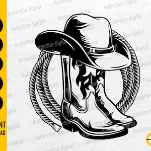 Botas de rodeo SVG / Cowboy SVG / Rodeo SVG / Calcomanías occidentales Camiseta Clipart Gráficos vectoriales / Archivo de corte Cricut Imprimible Digital Dxf Png Eps Ai
