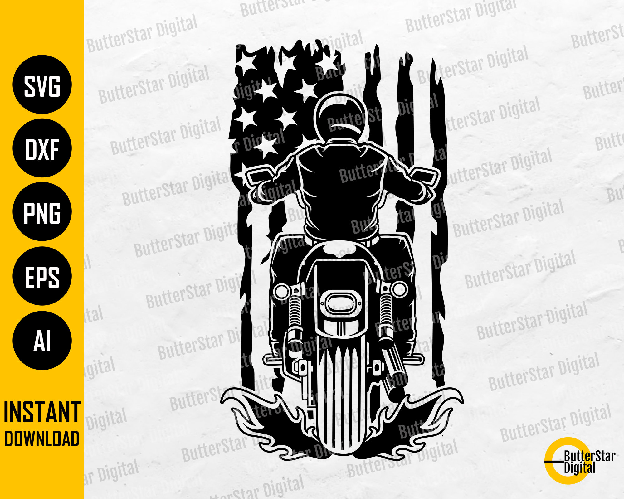USA Biker SVG | American Rider SVG | Motorcycle T-shirt Decal Sticker ...