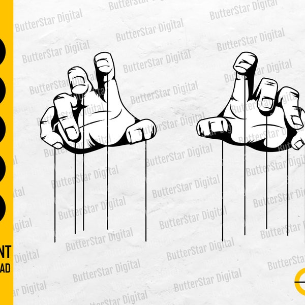 Puppet Hands SVG | Puppeteer Master Control Manipulate Illusion | Cutting Files Printables Clip Art Vector Digital Download Dxf Png Eps Ai