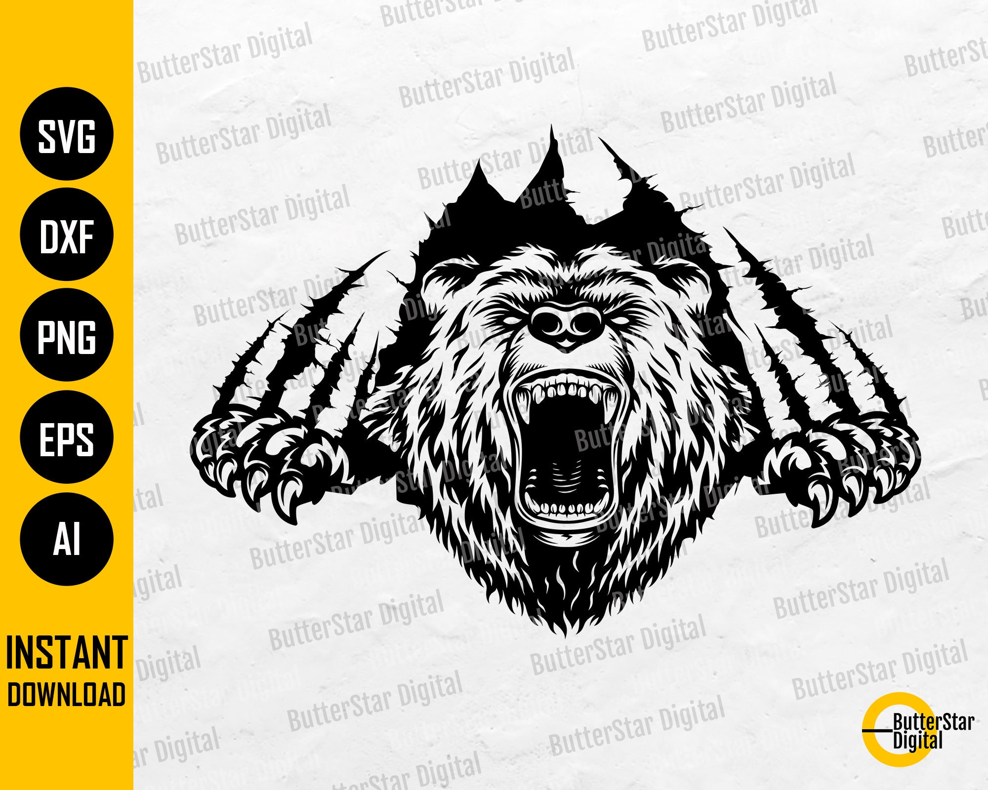 Artigli orso Scratch SVG / Grizzly Bear SVG / Wild Animal Etsy Italia