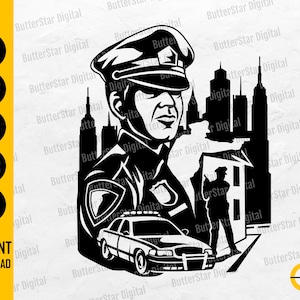 Politie SVG | Cop-SVG | Wetshandhaving SVG | Noodpatrouille 911 stadsverzending | Bestanden knippen Graveerbare Clip Art Vector digitale Dxf Png Eps Ai