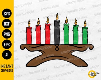 Kinara SVG | Kwanzaa Candles SVG | African American Holiday Christmas Winter | Cricut Cutfile Cuttable Clipart Vector Digital Dxf Png Eps Ai