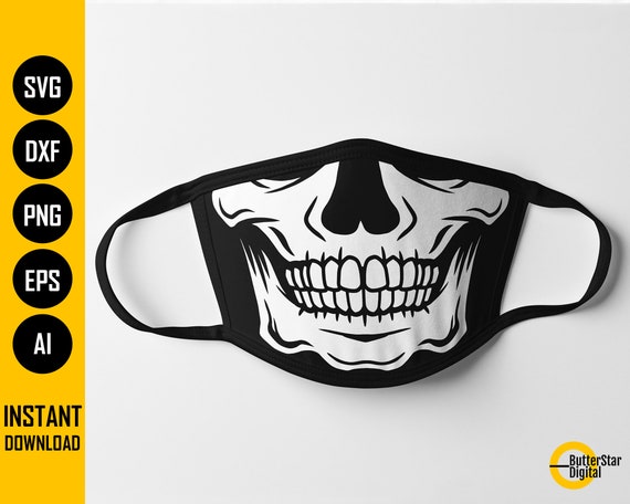 Big Jaw Skull Face SVG Skeleton Facemask Bones Mouth Denmark