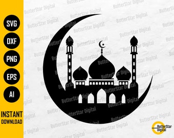 Ramadan SVG | Mosque SVG | Ramadan Kareem Mubarak | Islam Religion Shirt Decal Sticker | Cutting File Clipart Vector Digital Dxf Png Eps Ai