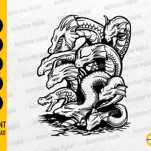 Hydra SVG | Ocean Sea Lake Monster Wall Art Vinyl Decal Decor T-Shirt Sticker | Cutting File Printable Clipart Vector Digital Dxf Png Eps Ai