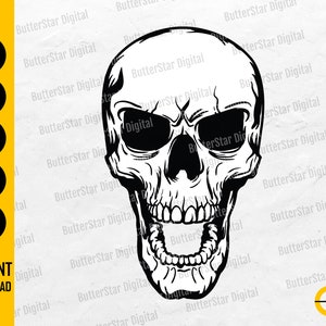 Laughing Skull SVG | Evil SVG | Gothic Decal Shirt Graphics | Cricut Cutting Files Silhouette Cuttable Clipart Vector Digital Dxf Png Eps Ai