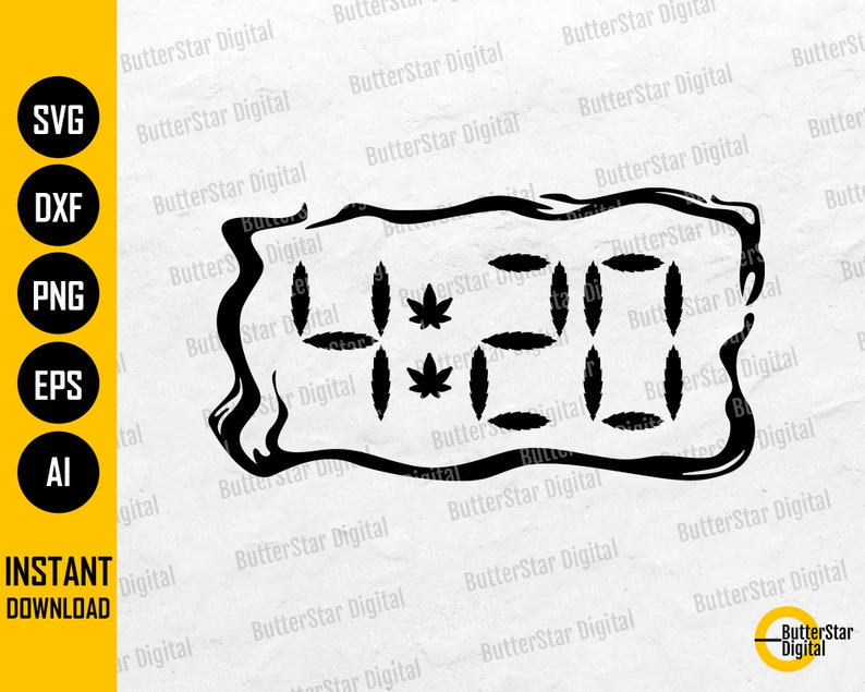 420 Digital Clock SVG | Weed SVG | Smoke Cannabis SVG | Marijuana Pot ...