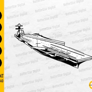 航空母艦 SVG | 海軍 SVG | 空軍基地の軍艦デカール グラフィック | Cricut シルエット カッティング ファイル | カット可能なクリップアート デジタル DXF PNG EPS Ai