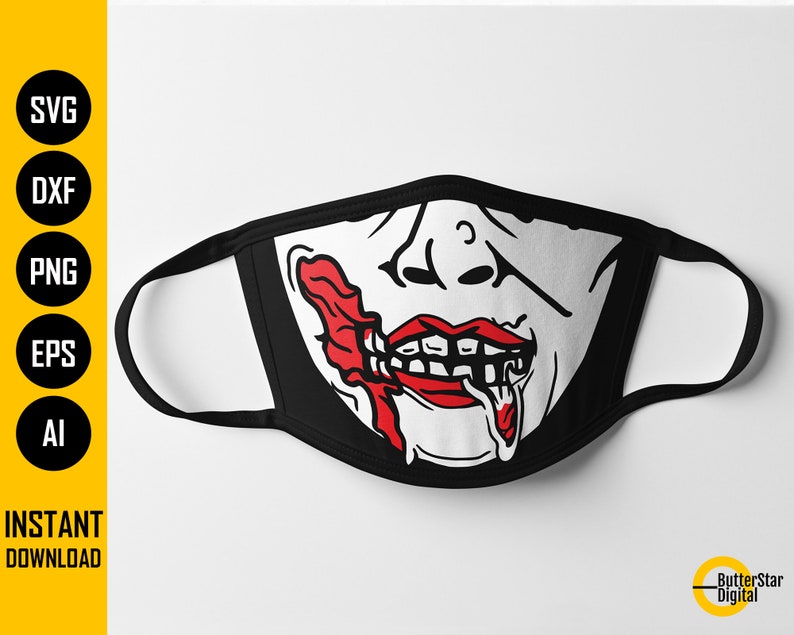 Download Zombie Girl Face Mask SVG Halloween Monster Facemask | Etsy