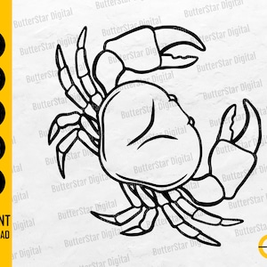 Crab SVG | Sea Animal Vinyl Stencil Drawing Illustration Graphics | Cricut Cut File Printable Clipart Vector Digital Download Dxf Png Eps Ai