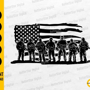 US Military Soldiers Svg | American Troops Svg | US Army Svg | USA Flag Svg | Cricut Cut File Cameo | Clipart Vector Digital Png Eps Dxf Ai