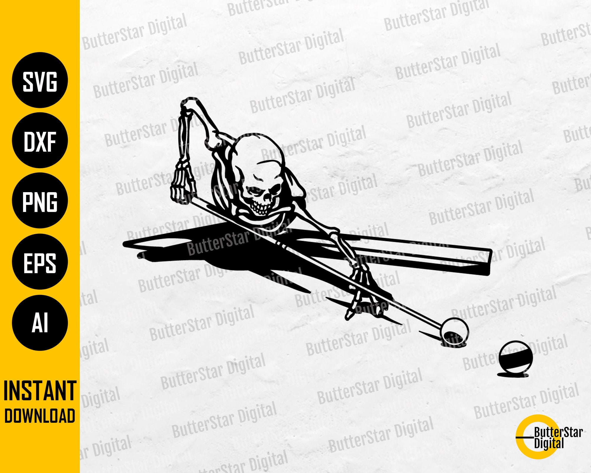 8 Ball Pool Cue Billiards Vector .eps .dxf Svg & a .png 