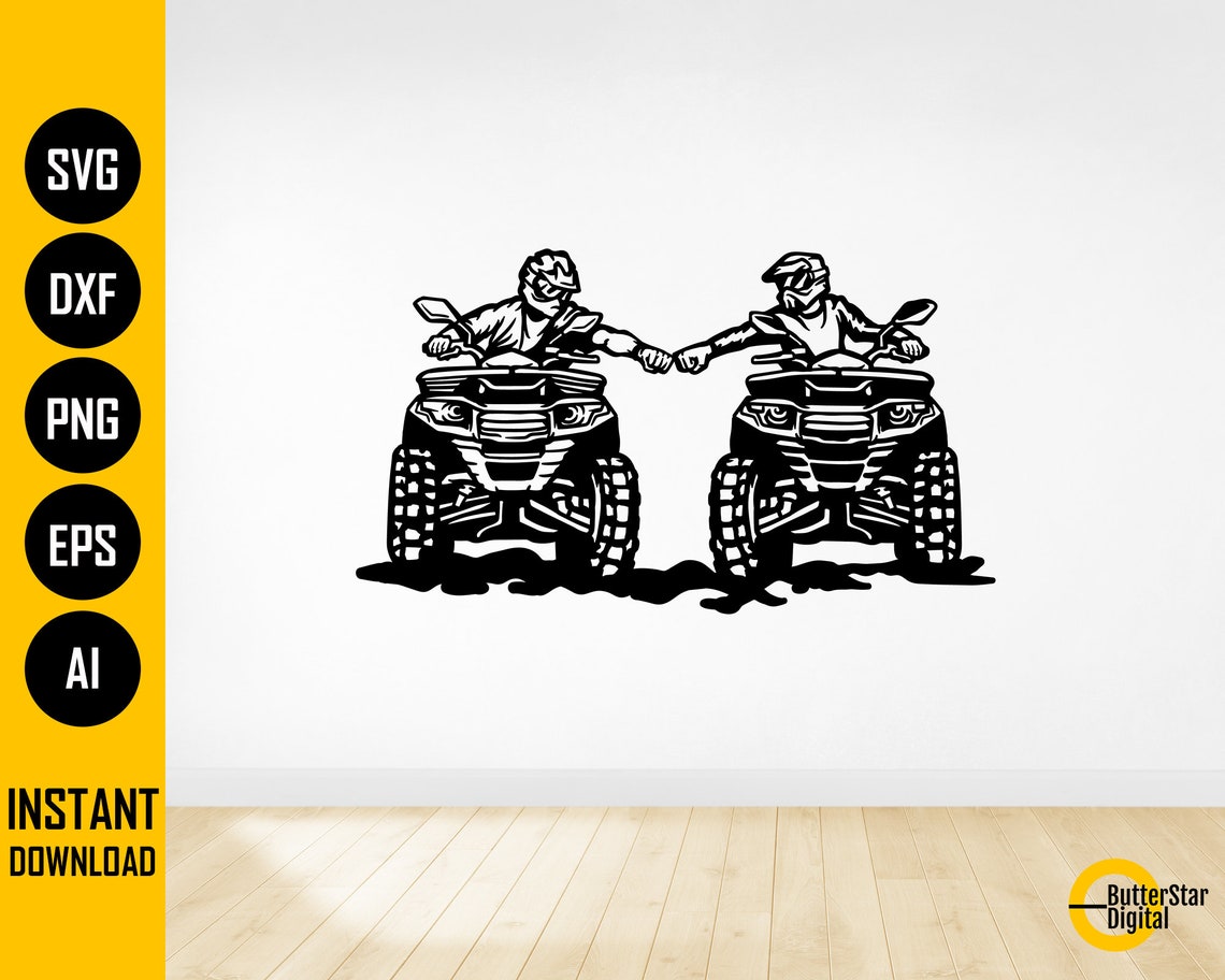 Fist Bumping Quad Riders SVG | Quad Bike SVG | ATV Svg | Offroad ...