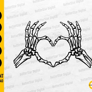 Skeleton Hands - Heart - Stencil