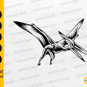 Pterodactyl SVG | Flying Dinosaur SVG | Dino SVG | Prehistorisch Dier Svg | Cricut Cutfile Silhouet Clip Art Vector Digitale Dxf Png Eps Ai