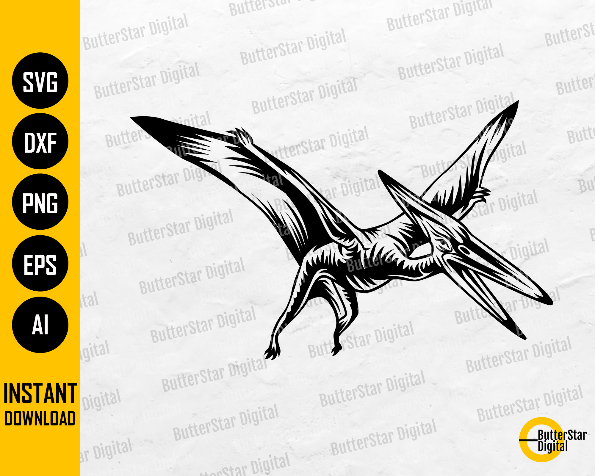 Pteranodon/pterodactyl Dinosaur SVG PNG JPG Clipart (Download Now) 