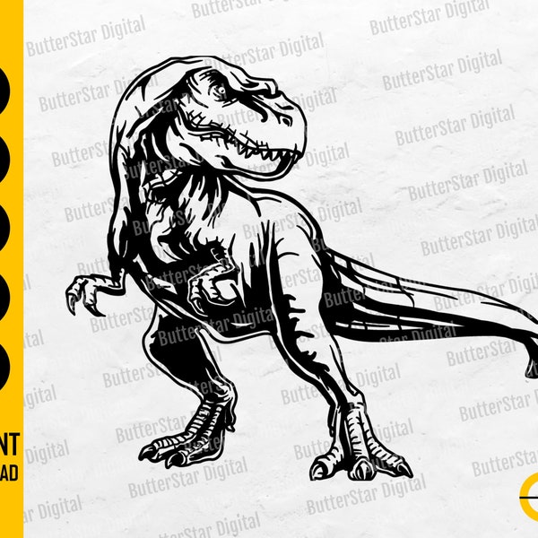 T-Rex Dinosaur SVG | Tyrannosaurus Rex SVG | Dino SVG | Prehistoric Animal | Cricut Cut Files Silhouette Clipart Vector Digital Dxf Png Eps