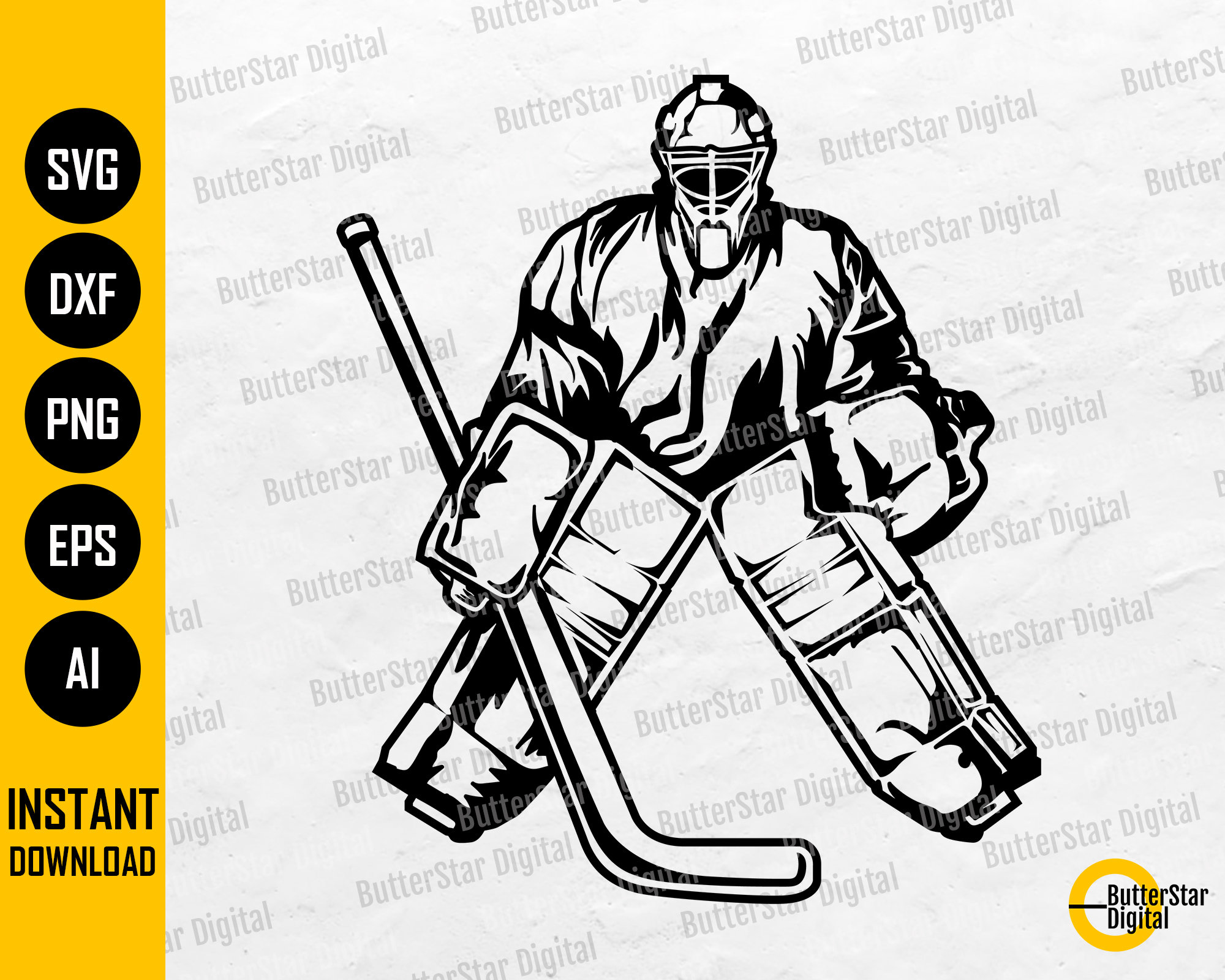 Hockey Goalie SVG Ice Hockey SVG Winter Sports T-shirt Vinyl Graphics  Cricut Cut File Silhouette Clipart Vector Digital Dxf Png Eps Ai 