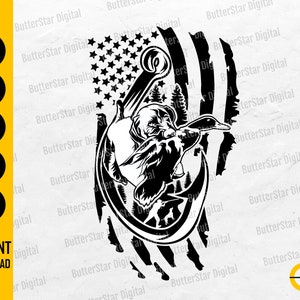 US Hunting Dog SVG | USA Duck Hunting Svg | American Hunter T-Shirt Decal Decor Gift | Cricut Cut File Clipart Vector Digital Dxf Png Eps Ai
