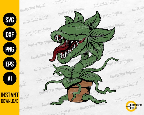 Monster Plant PNG | Funny Horror T-Shirt Sublimation Sticker Graphics | Cricut Cutting Files Printable Clipart Vector Digital Dxf Svg Eps Ai