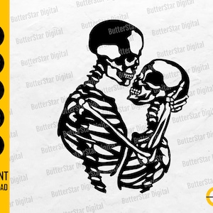 Skelett Love SVG | Dead Lovers SVG | Gothic Aufkleber Shirt Tattoo Grafik | Cricut Silhouette Cuttable Clip Art Vektor Digital Dxf Png Eps Ai