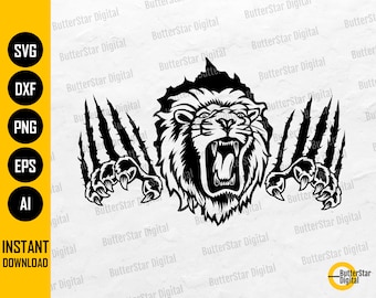 Lion Claws Scratch SVG | African Safari SVG | Wild Animal Shirt Graphics | Cricut Cut Files Silhouette Clipart Vector Digital Dxf Png Eps Ai