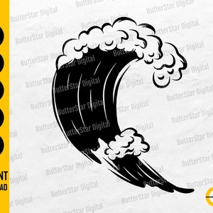 Ocean Wave SVG | Surfing SVG | Nautical SVG | Water Storm Hurricane Typhoon | Cutting Files Printable Clipart Vector Digital Dxf Png Eps Ai