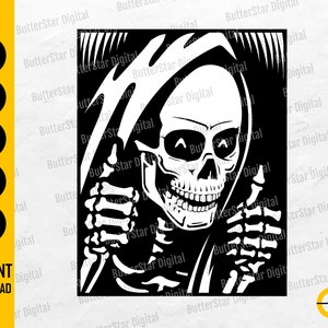 Grim Reaper Thumbs up SVG Death SVG Okay SVG Ok Fine Ghost Bone Smile ...