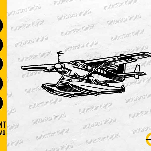 Sea Plane Svg | Ocean Vehicle SVG | Water Flight Trip Vacation Beach Aircraft | Cutting File Printable Clipart Vector Digital Dxf Png Eps Ai