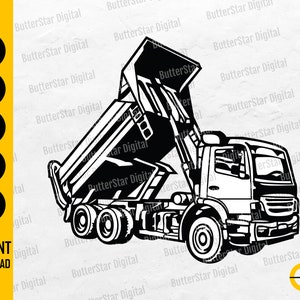 Dump Truck SVG | Construction SVG | Semi Truck Illustration Decal Graphics | Cricut Cutting File Cut | Clipart Vector Digital Dxf Png Eps Ai