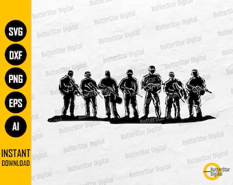 Soldiers SVG | Troops SVG | Army SVG | Military Svg | Veteran Shirt Decal Graphics | Cricut Silhouette Clipart Vector Digital Png Eps Dxf Ai