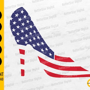 May include: A digital graphic of a high-heeled shoe in the style of the American flag. The shoe's upper is blue with white stars, and the sole and heel are red and white stripes. The text "INSTANT DOWNLOAD" is also visible.