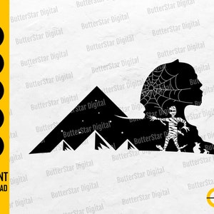 Sphinx Mummy SVG | Horror Scene SVG | Monster T-Shirt Wall Art Decals | Cricut Cutting File Printable Clip Art Vector Digital Dxf Png Eps Ai