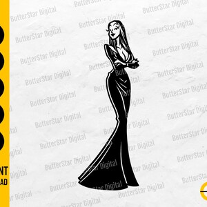 Goth Woman SVG | Gothic Girl SVG | Cute Halloween Monster T-Shirt Vinyl | Cricut Cut Files Silhouette Clip Art Vector Digital Dxf Png Eps Ai