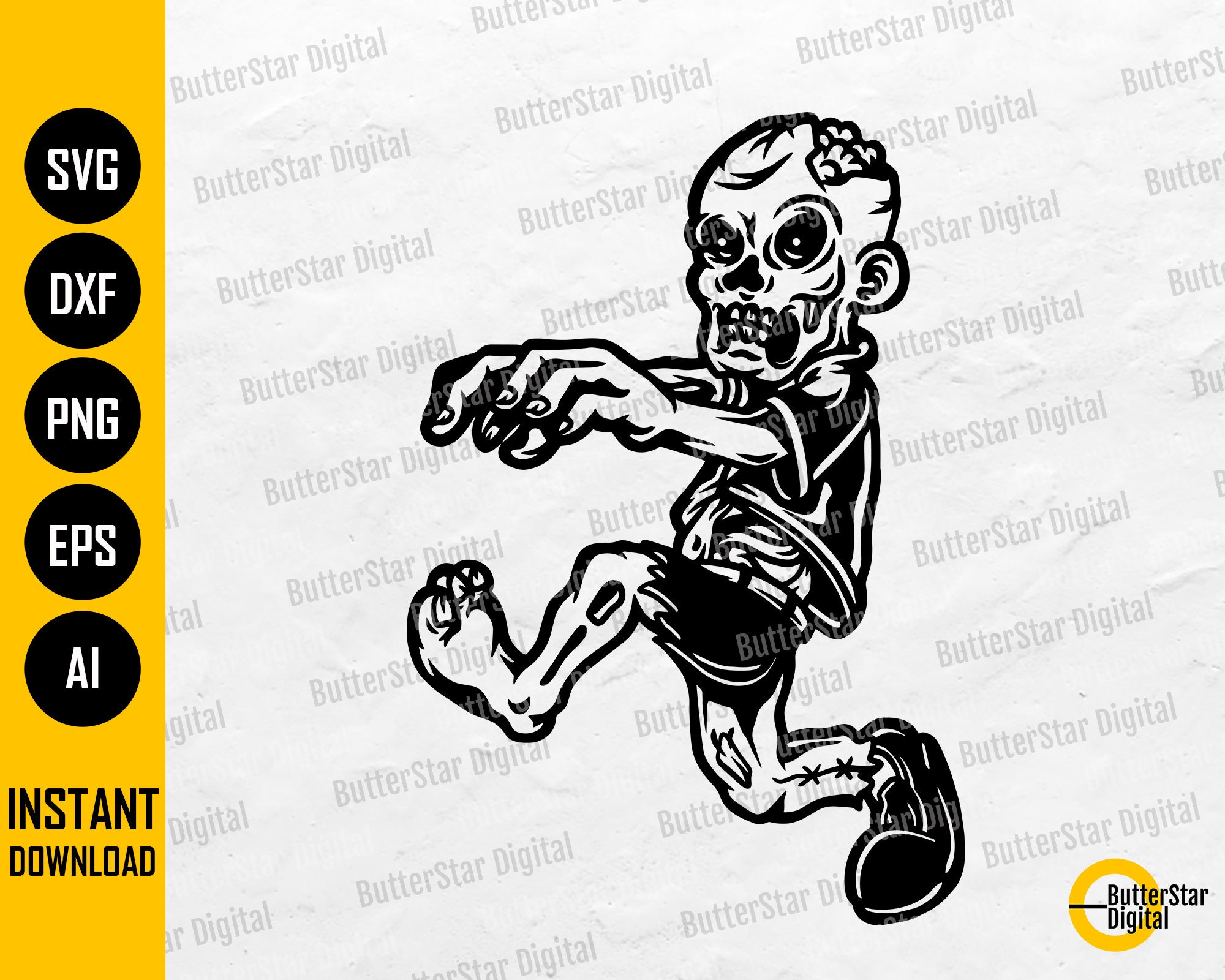 Zombie Racing Svg Cute Running Zombie SVG | Horror SVG | Scary Monster Decal T-shirt ...