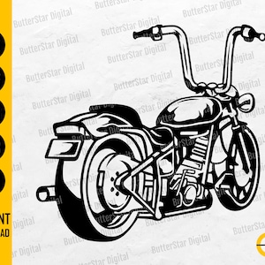 Back Of Motorcycle SVG | Motorbike Vinyl Stencil Drawing Illustration Graphics | Cricut Cutting Files Clip Art Vector Digital Dxf Png Eps Ai