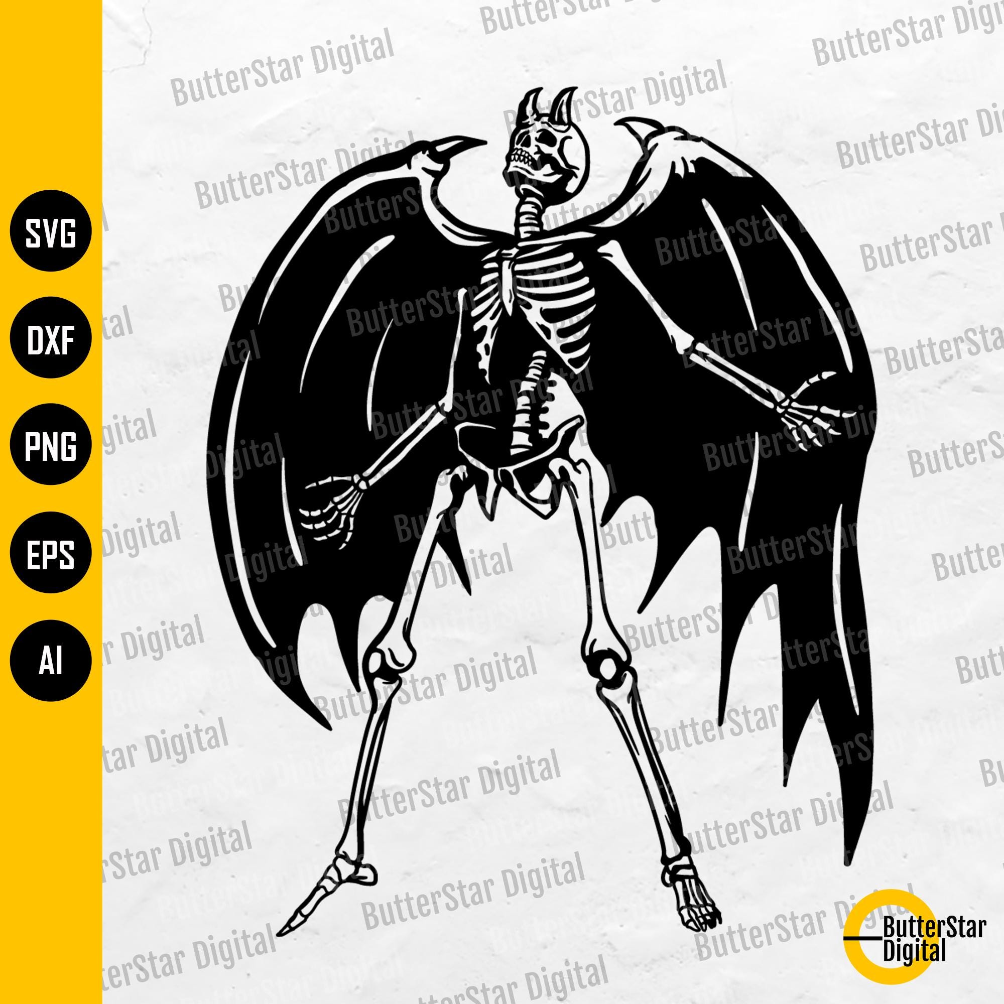 Demon Skeleton SVG | Devil SVG | Horror SVG | Hell Grave Monster Evil ...