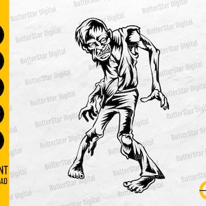 Wandelen Zombie SVG | Horror Monster SVG | Fun Halloween T-Shirt Image Graphics | Cricut Snijden Bestand Clip Art Vector Digitale Dxf Png Eps Ai