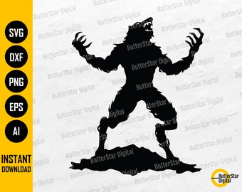 Werewolf SVG | Mythical Crature SVG | Horror Cut Files | Scary Monster Lycan | Cutting File Printable Clip Art Vector Digital Dxf Png Eps Ai