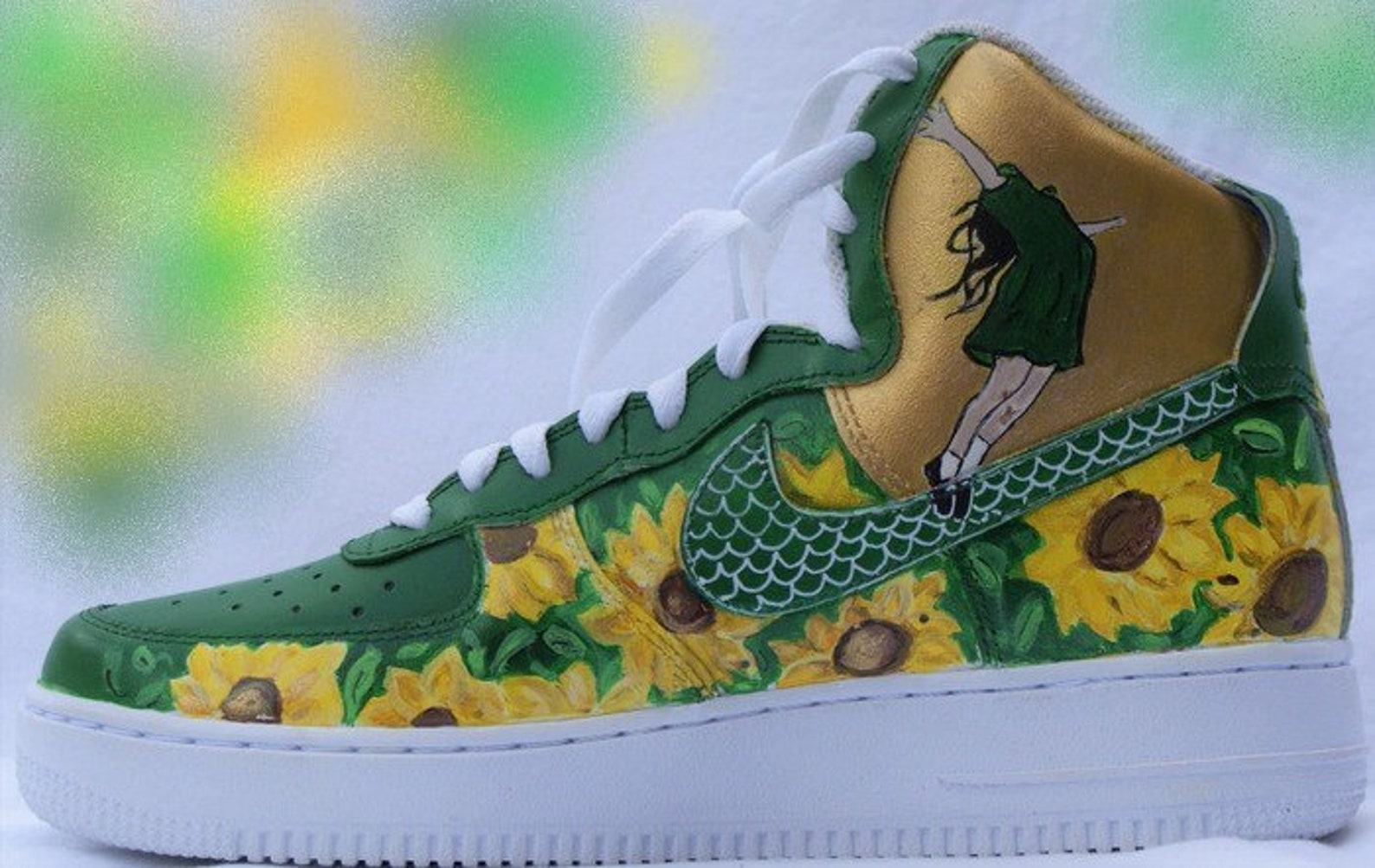 Custom Nike Air Force 1 sunflowers Handpainted yellow | Etsy