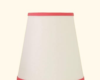 Paper Lamp Shade with Pink Cotton Trim