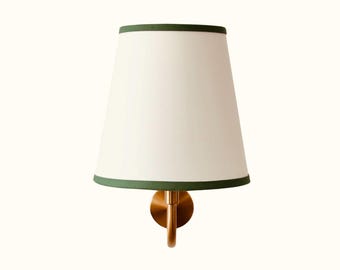 Paper lampshade, hand-made, custom trim, thick archival paper