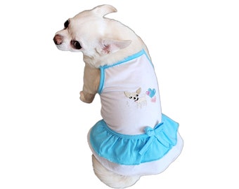 Dog Dress Chihuahua Princess Ruffle dress Dog T-shirt  Pet Dress, Chihuahua dress, Puppy dress