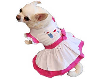 Dog Dress Sweet Stuff Ice-Cream  Dog Ruffle T-shirt  Pet Dress Chihuahua Yorkie