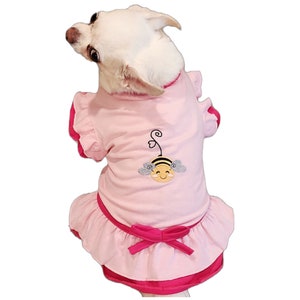 Dog Dress Happy Bee Dog Ruffle T-shirt  Pet Dress Chihuahua dress, Yorkie dress, Puppy Dress