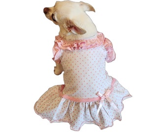 Dog Dress Bitty Baby Pink Puppy dress, Dog T-shirt,  Pet Dress, Chihuahua dress, Yorkie dress,