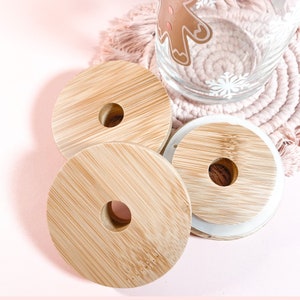 Bamboo Lids| Bamboo Lid for Beer Can Gup| Lid for Glass Beer Cups| 70mm Bamboo Lid| Bamboo Coffee Glass Lids| Lids for 16oz Beer Can