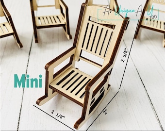 Mini Rocking Chair, DIY craft supplies, wedding place setting, memorial charms, doll furniture