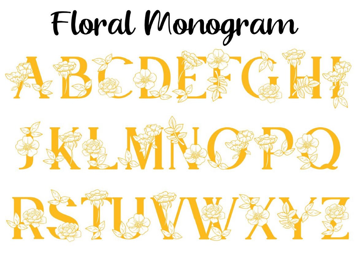 DIY Floral Initial: Laser Cut MDF Wood Letter - Etsy