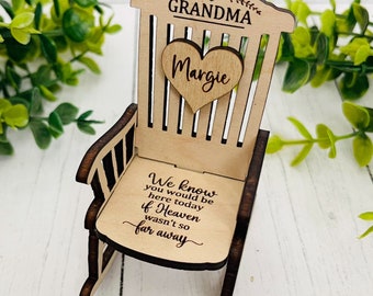 Engraved Vintage Rocking Chair, Wedding Place Setting, Memorial chairs, Remembrance Gifts, Personalized